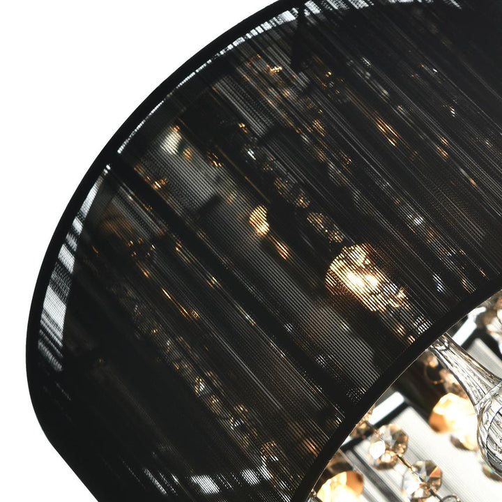 Water Drop 4 Light Drum Shade Flush Mount With Chrome Finish
