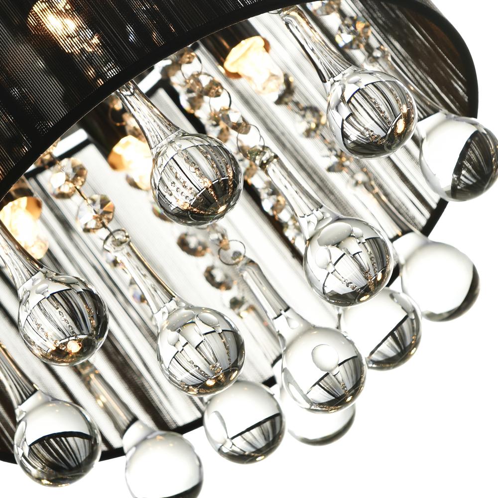 Water Drop 4 Light Drum Shade Flush Mount With Chrome Finish