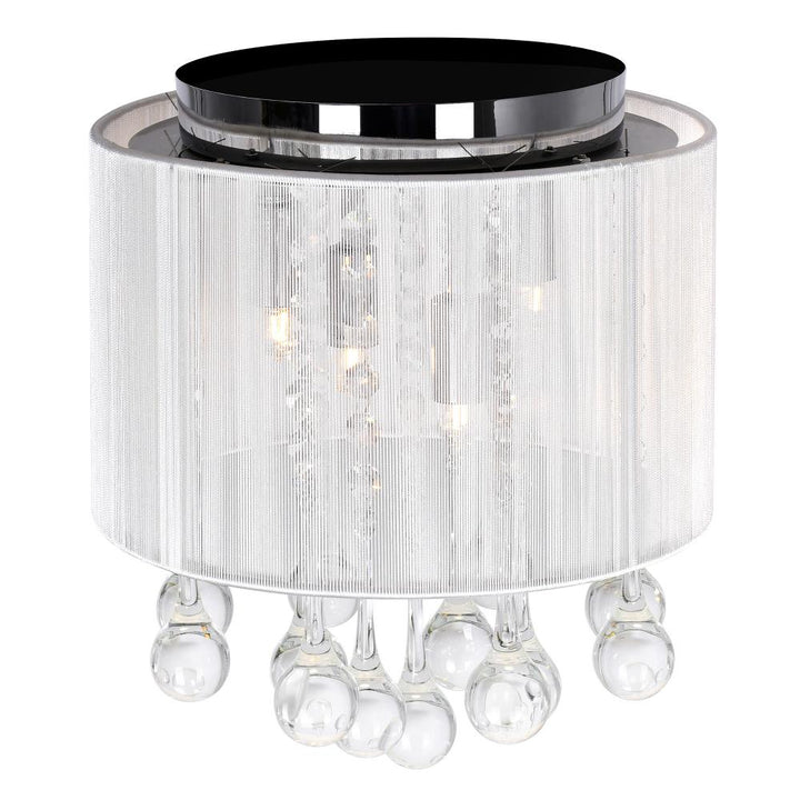 Water Drop 4 Light Drum Shade Flush Mount With Chrome Finish