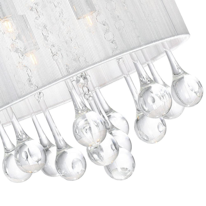 Water Drop 4 Light Drum Shade Flush Mount With Chrome Finish