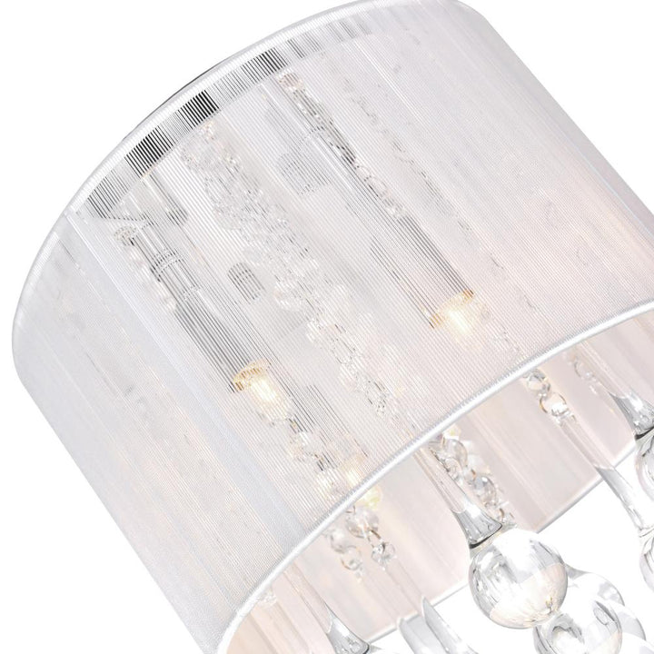 Water Drop 4 Light Drum Shade Flush Mount With Chrome Finish