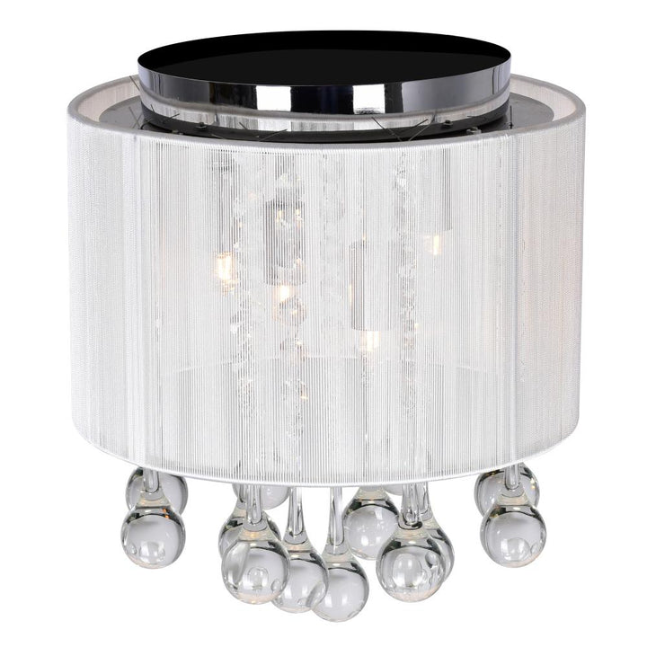 Water Drop 4 Light Drum Shade Flush Mount With Chrome Finish