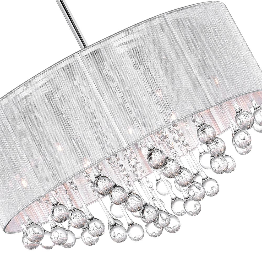 Water Drop 9 Light Drum Shade Chandelier With Chrome Finish