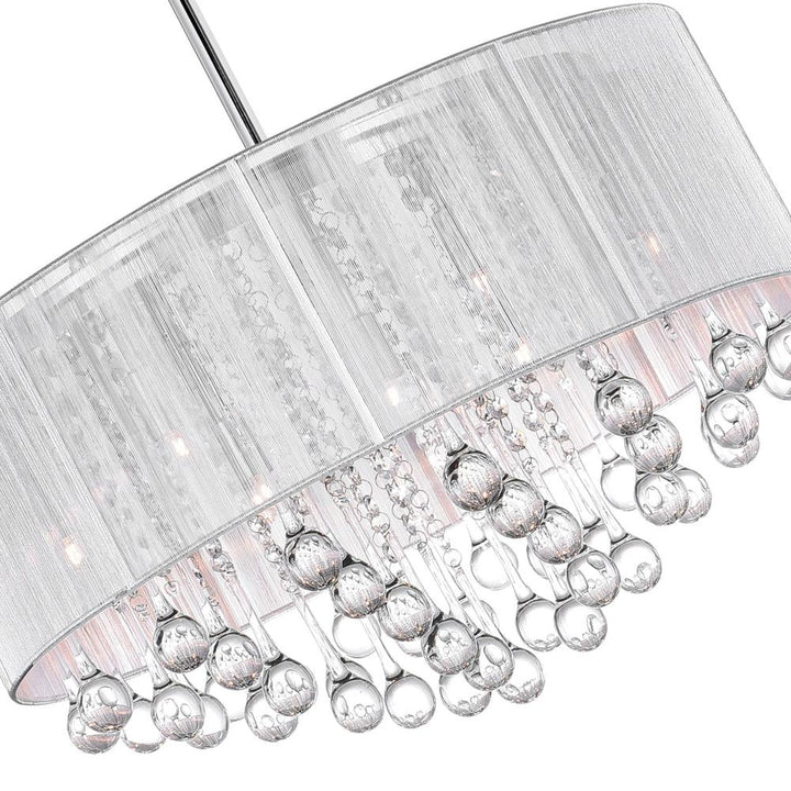 Water Drop 9 Light Drum Shade Chandelier With Chrome Finish
