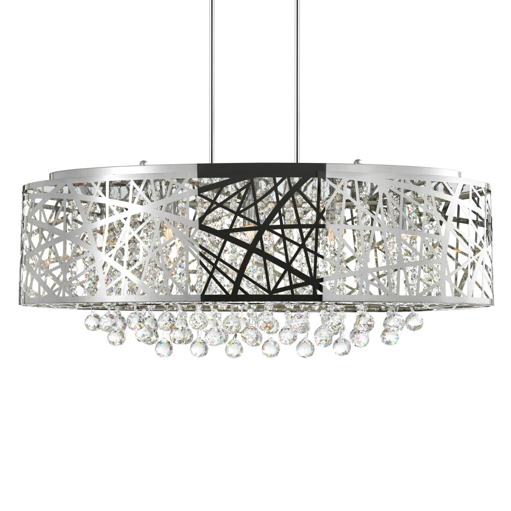 Eternity 8 Light Drum Shade Chandelier With Chrome Finish