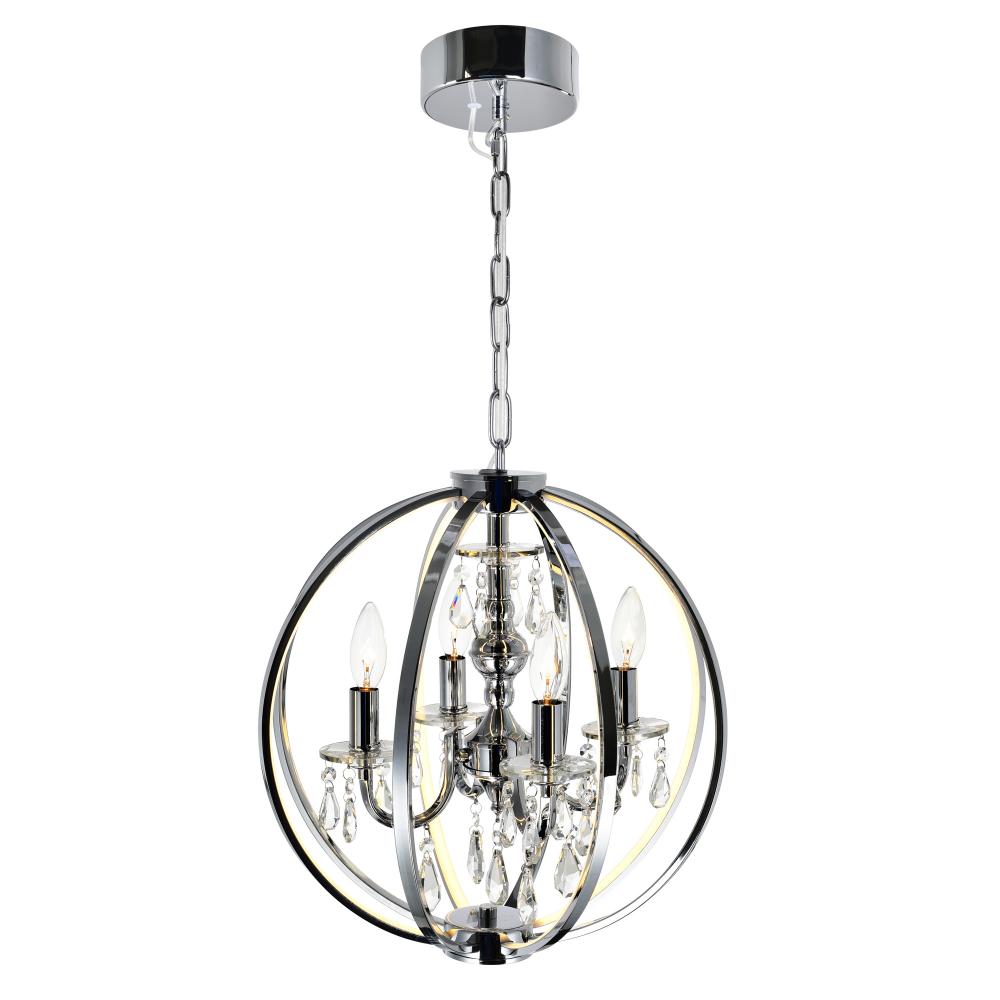 Abia 4 Light Up Chandelier With Chrome Finish