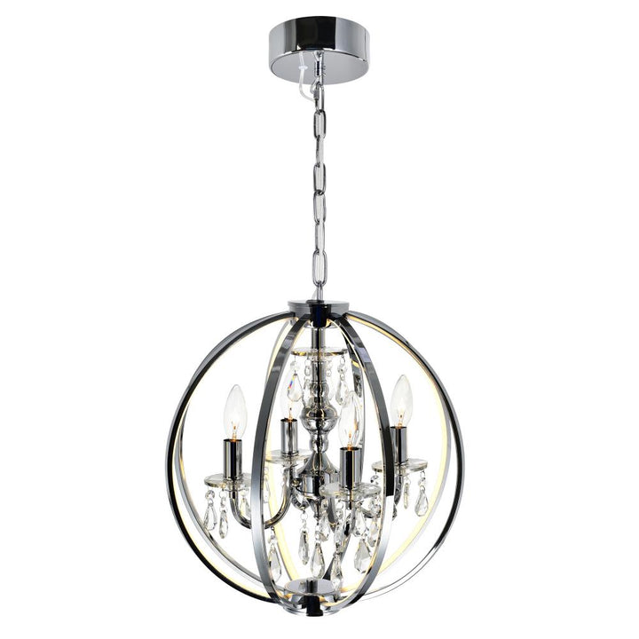 Abia 4 Light Up Chandelier With Chrome Finish