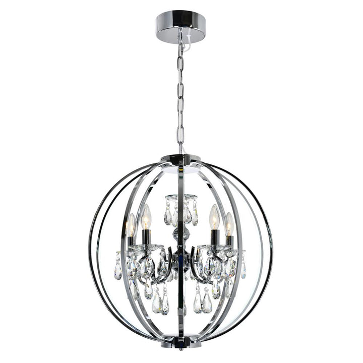 Abia 5 Light Up Chandelier With Chrome Finish