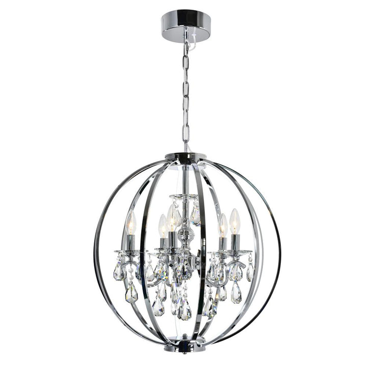 Abia 5 Light Up Chandelier With Chrome Finish