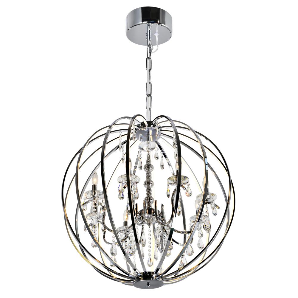 Abia 8 Light Up Chandelier With Chrome Finish