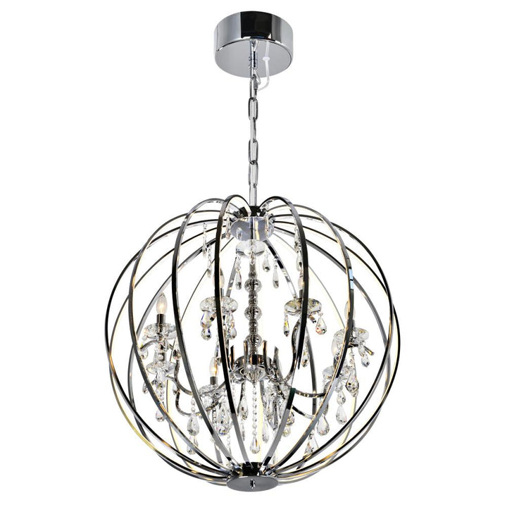 Abia 8 Light Up Chandelier With Chrome Finish