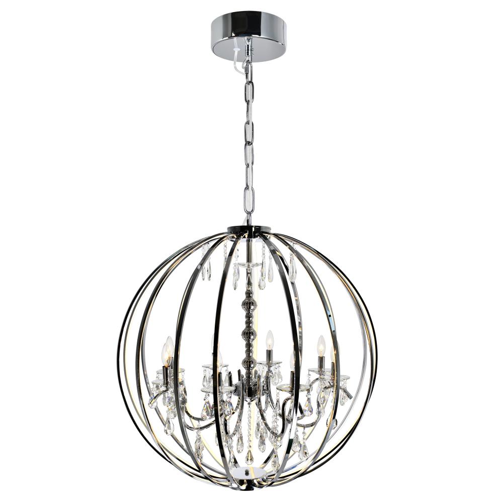 Abia 8 Light Up Chandelier With Chrome Finish