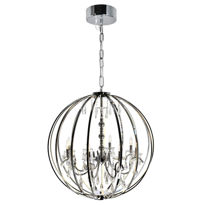 Abia 8 Light Up Chandelier With Chrome Finish