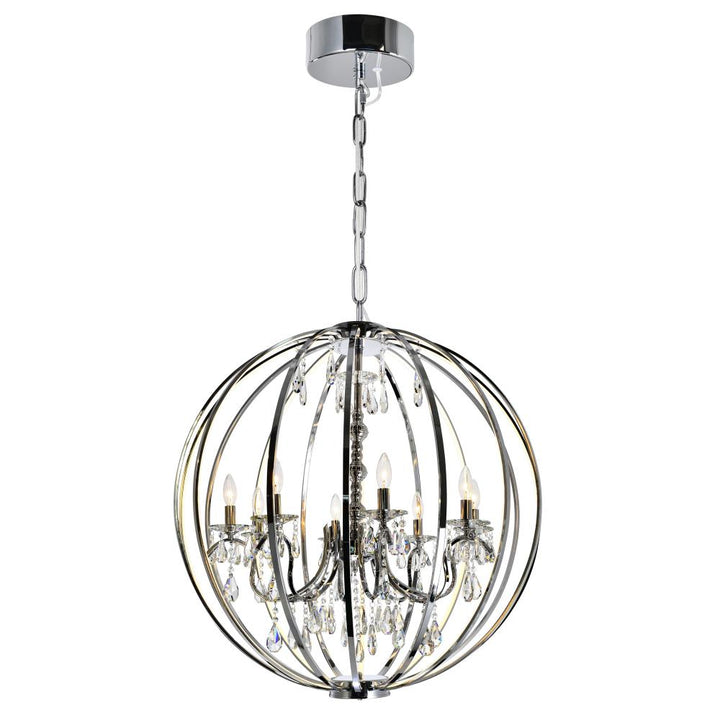 Abia 8 Light Up Chandelier With Chrome Finish