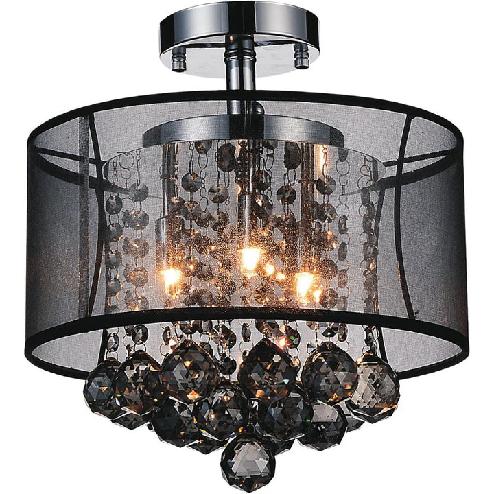 Radiant 3 Light Drum Shade Flush Mount With Chrome Finish