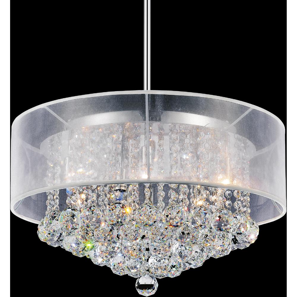 Radiant 9 Light Drum Shade Chandelier With Chrome Finish