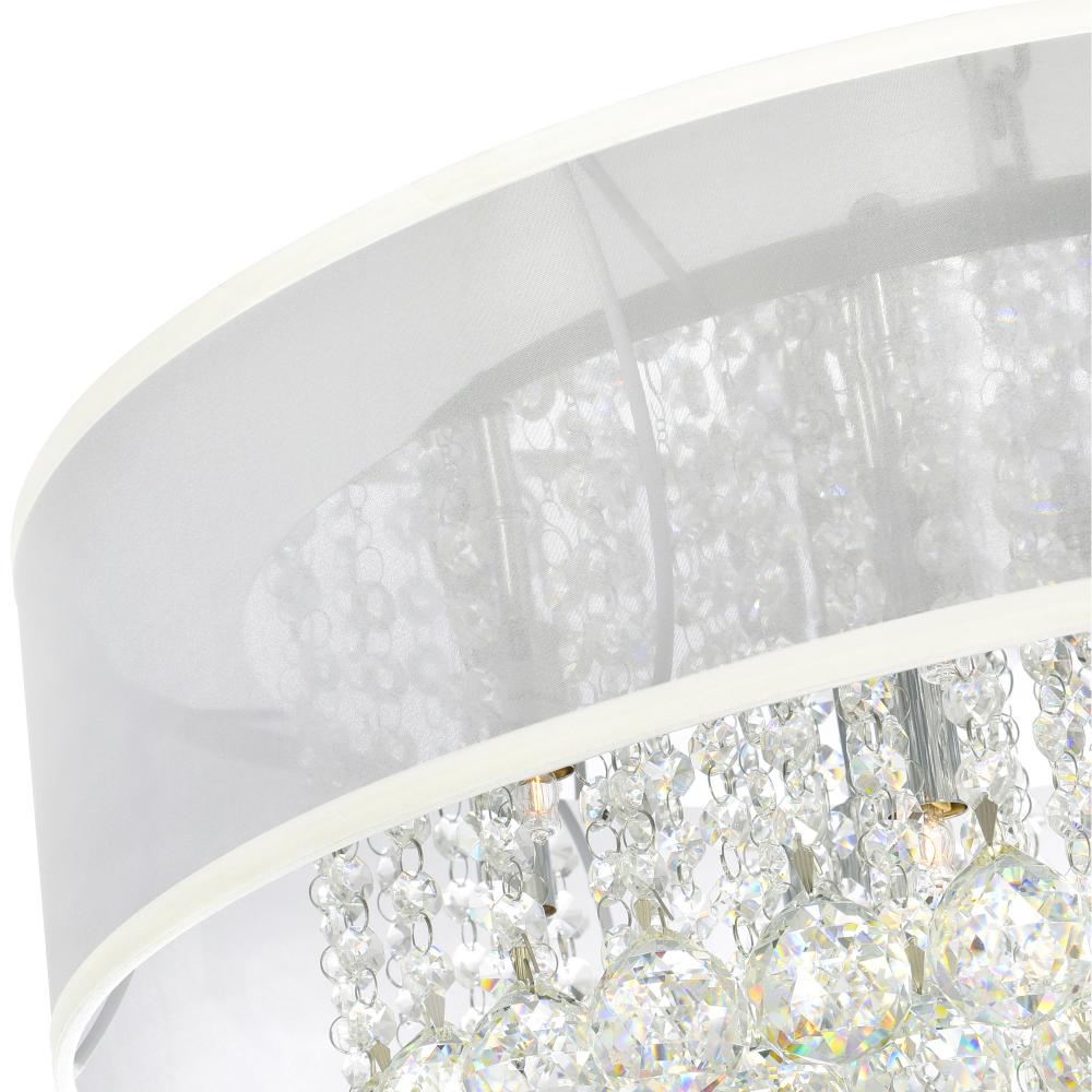Radiant 12 Light Drum Shade Chandelier With Chrome Finish