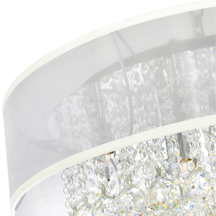Radiant 12 Light Drum Shade Chandelier With Chrome Finish