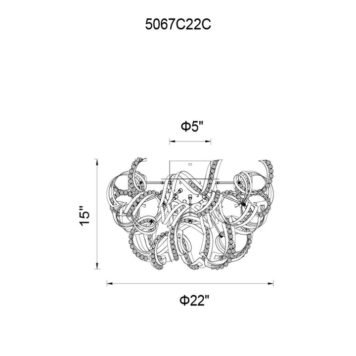 Swivel 13 Light Flush Mount With Chrome Finish