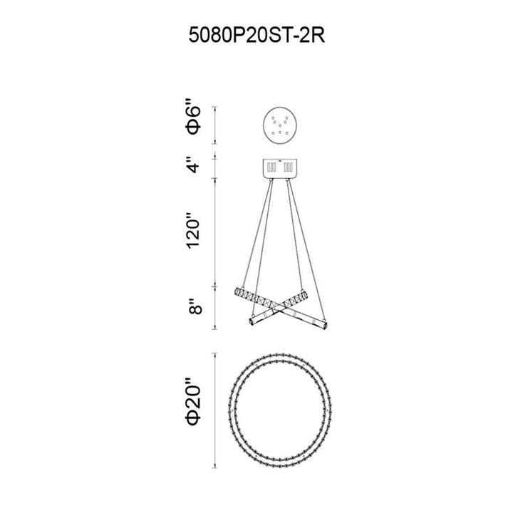 Ring LED Chandelier With Chrome Finish