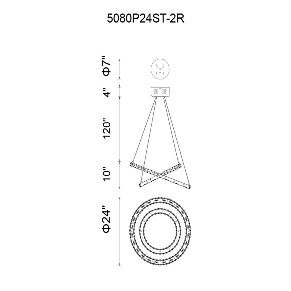 Ring LED Chandelier With Chrome Finish