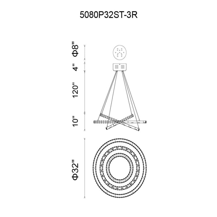 Ring LED Chandelier With Chrome Finish