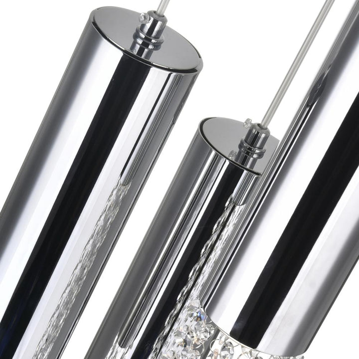 Extended 9 Light Multi Light Pendant With Chrome Finish