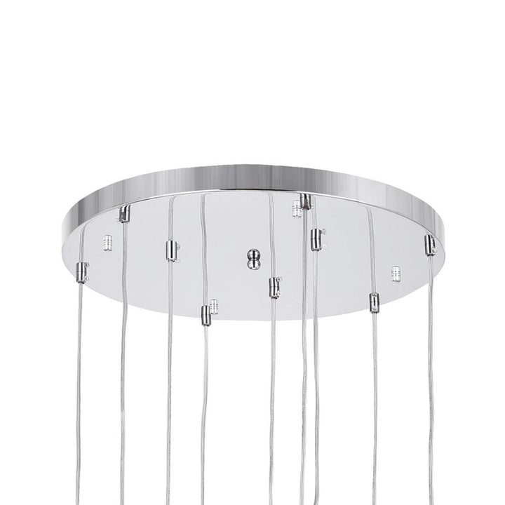 Extended 9 Light Multi Light Pendant With Chrome Finish