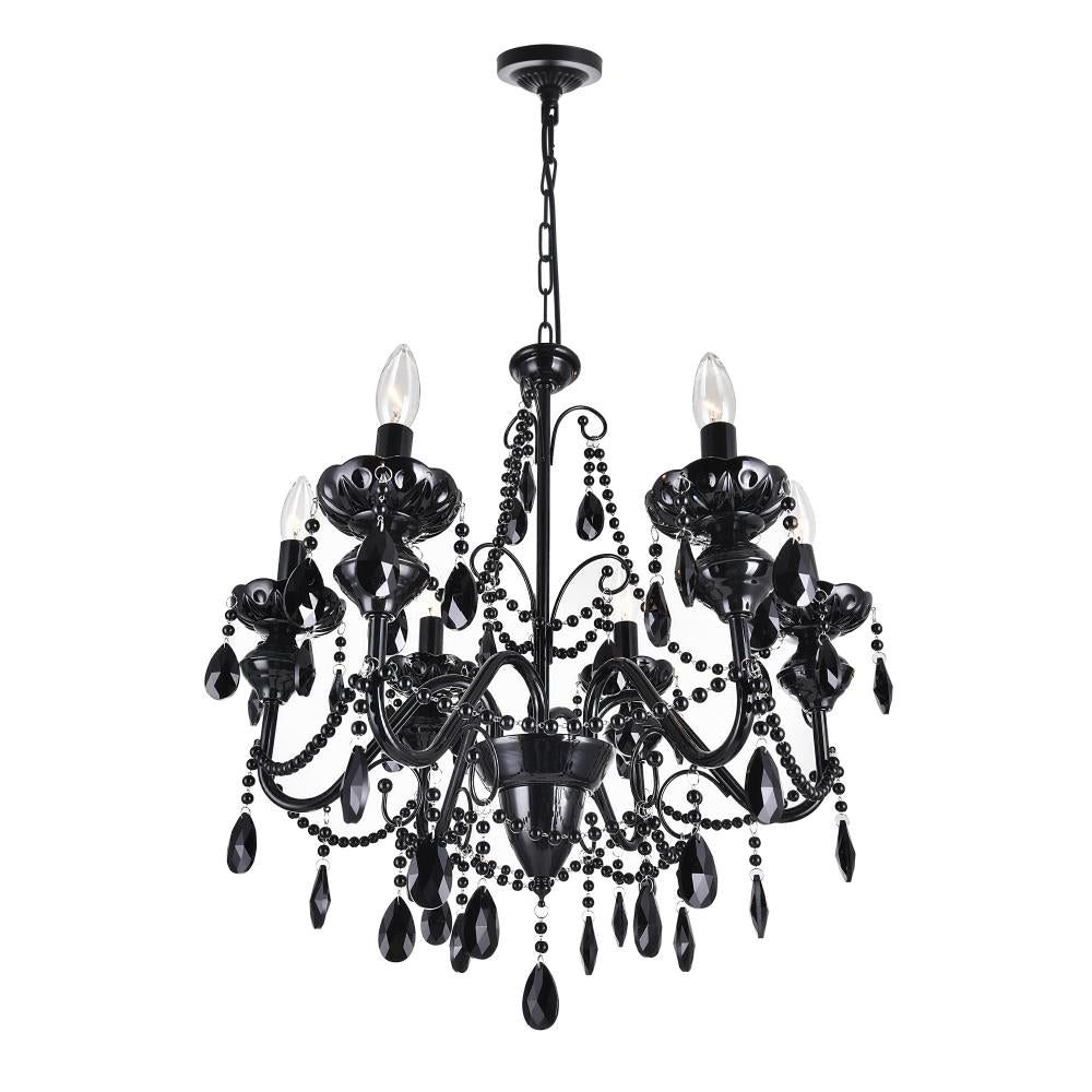 Keen 6 Light Up Chandelier With Black Finish