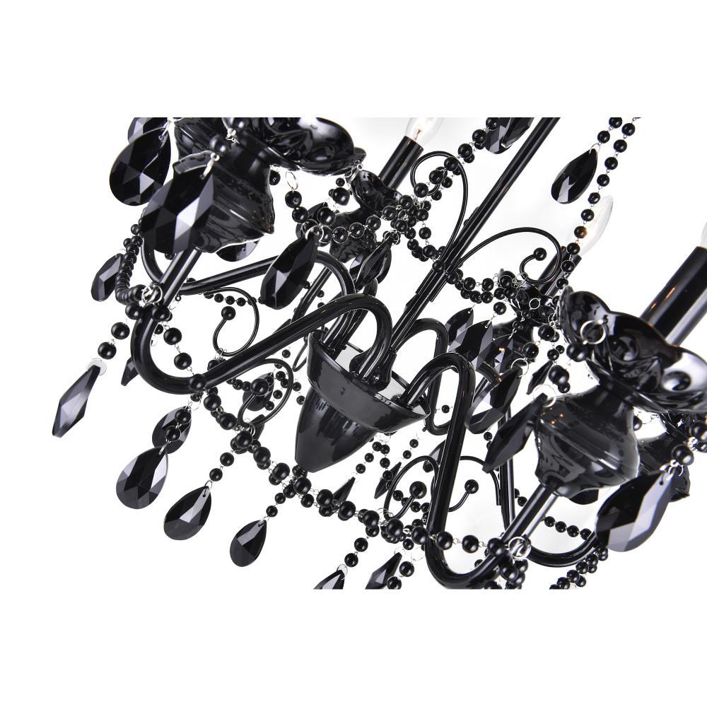 Keen 6 Light Up Chandelier With Black Finish