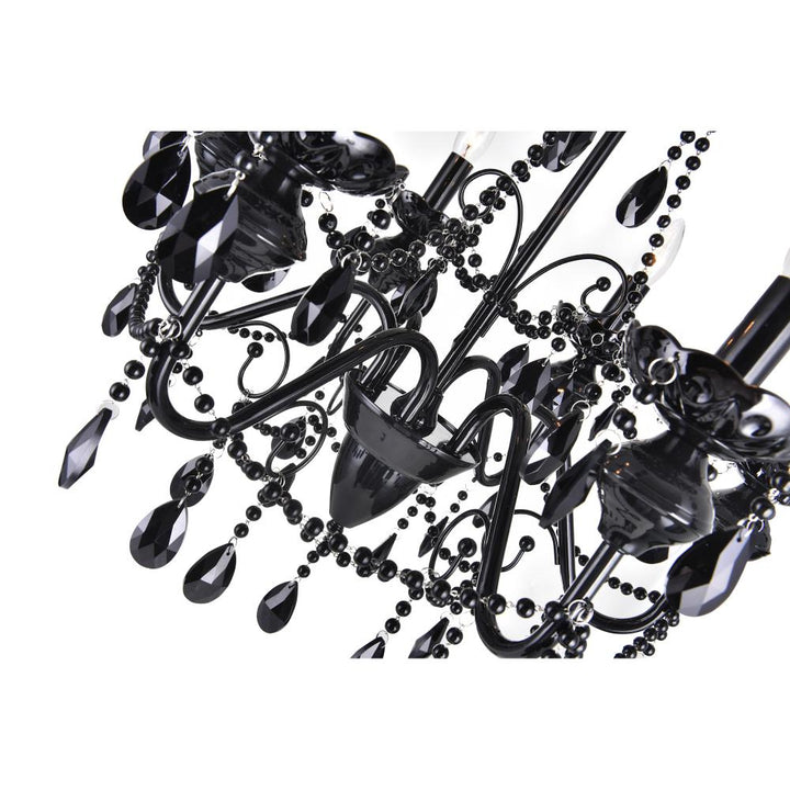 Keen 6 Light Up Chandelier With Black Finish