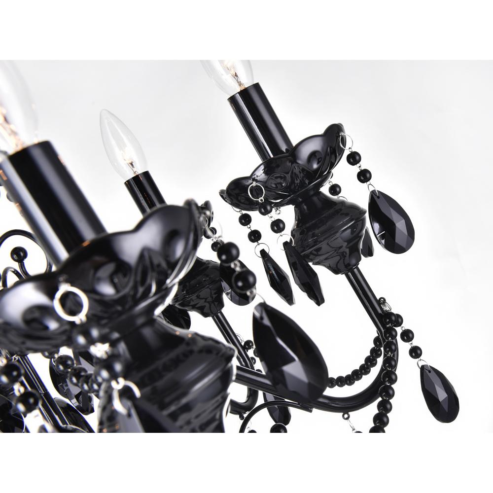 Keen 6 Light Up Chandelier With Black Finish