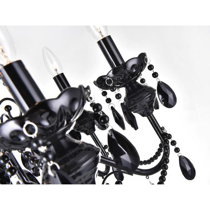 Keen 6 Light Up Chandelier With Black Finish