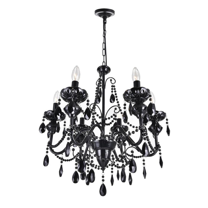 Keen 6 Light Up Chandelier With Black Finish