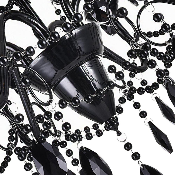 Keen 9 Light Up Chandelier With Black Finish