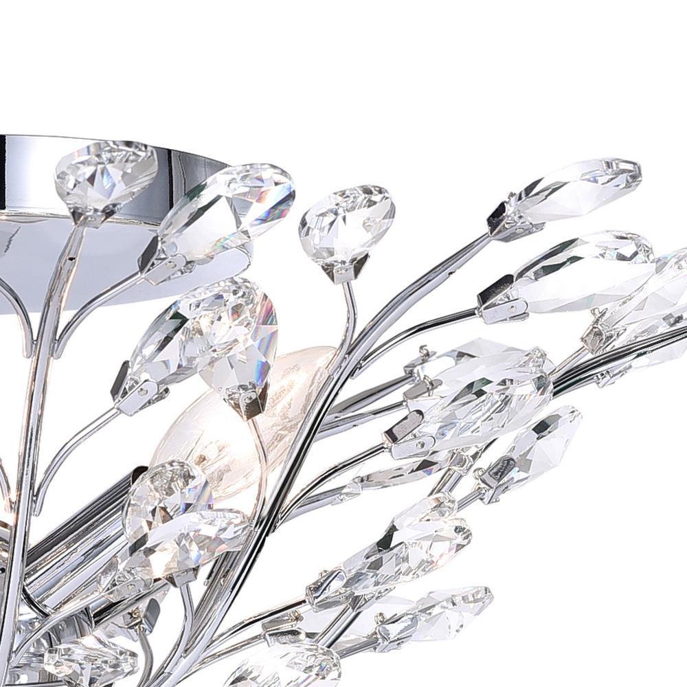 Ivy 3 Light Drum Shade Flush Mount With Chrome Finish