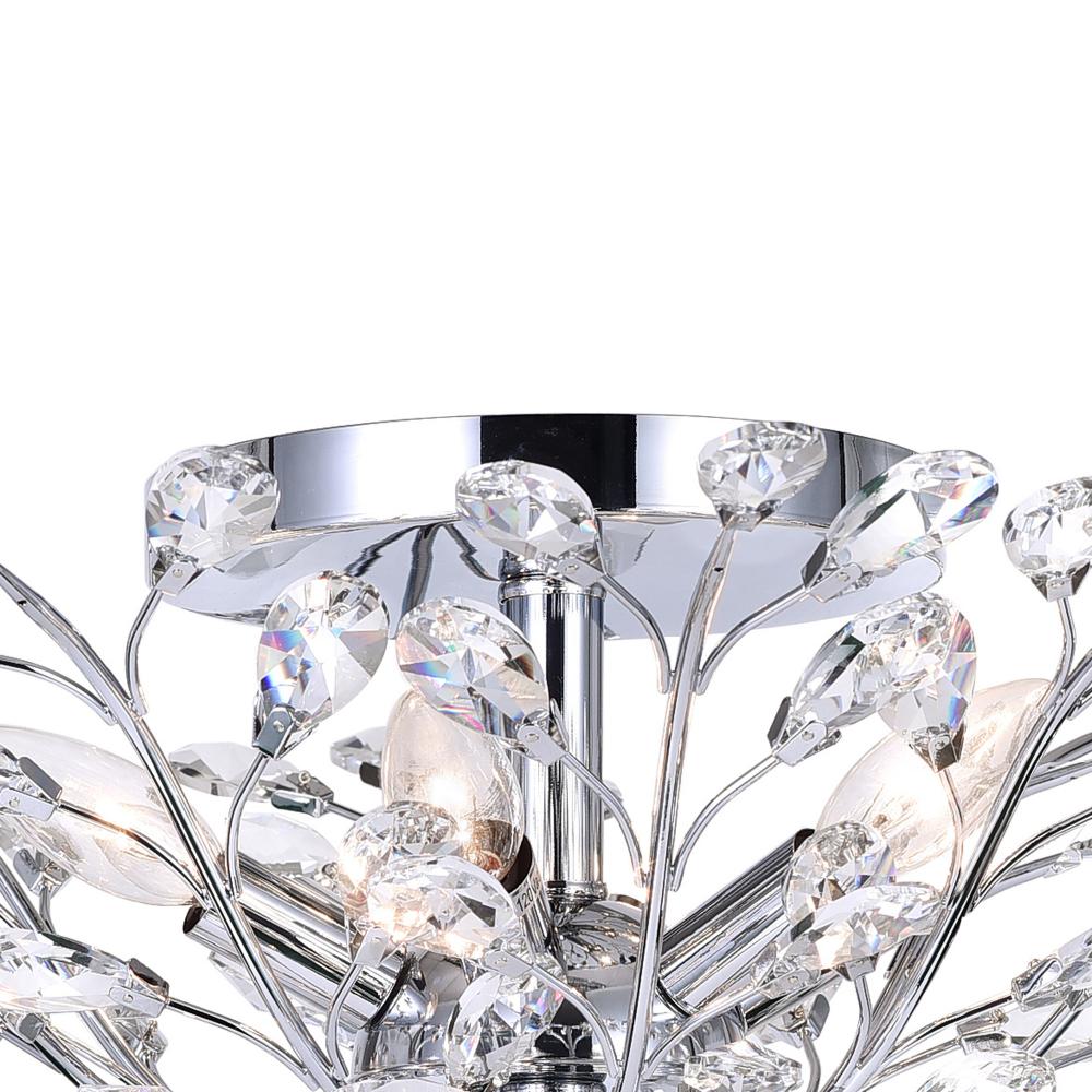 Ivy 3 Light Drum Shade Flush Mount With Chrome Finish