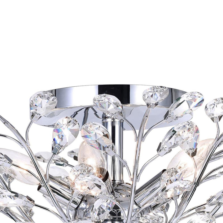 Ivy 3 Light Drum Shade Flush Mount With Chrome Finish