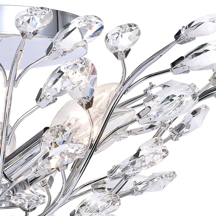 Ivy 6 Light Flush Mount With Chrome Finish