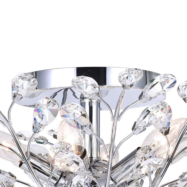 Ivy 6 Light Flush Mount With Chrome Finish