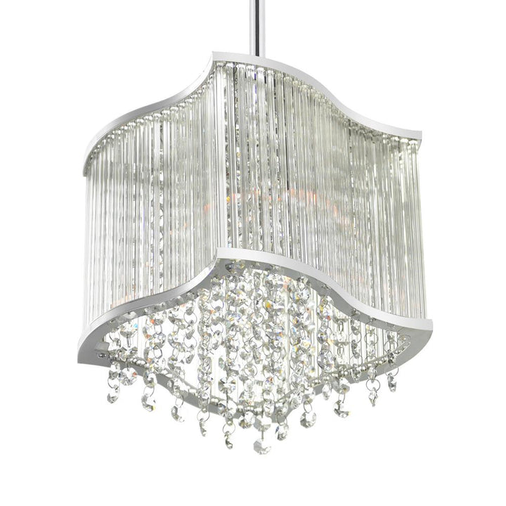 Elsa 3 Light Drum Shade Mini Pendant With Chrome Finish