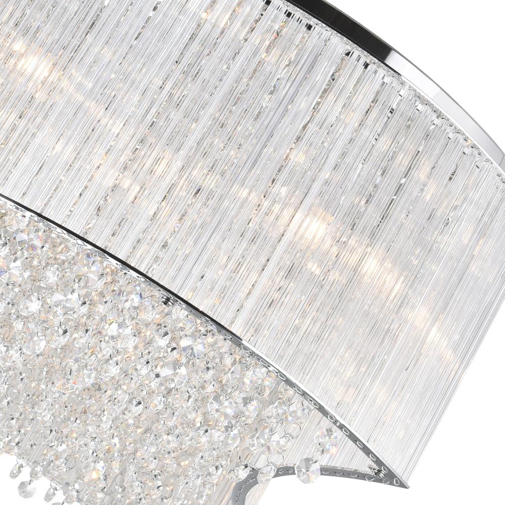 Elsa 10 Light Drum Shade Chandelier With Chrome Finish