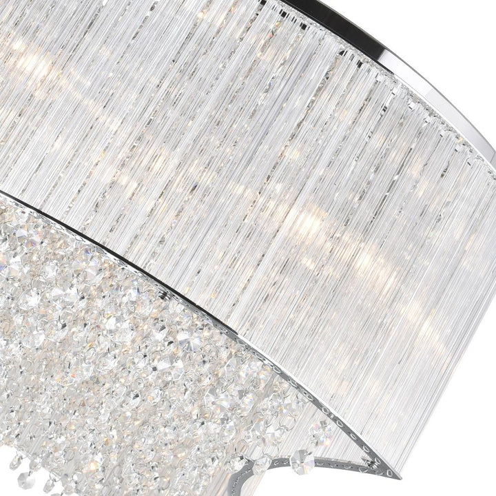 Elsa 10 Light Drum Shade Chandelier With Chrome Finish