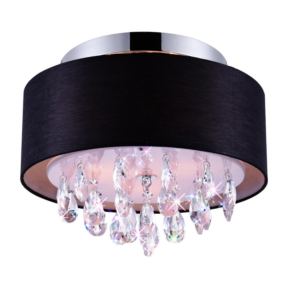Dash 3 Light Drum Shade Flush Mount With Chrome Finish