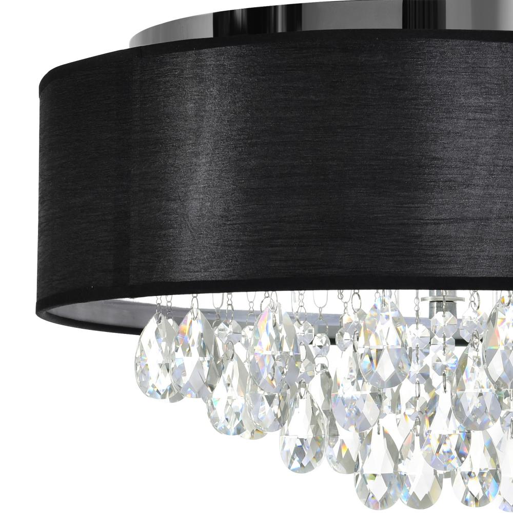 Dash 4 Light Drum Shade Flush Mount With Chrome Finish
