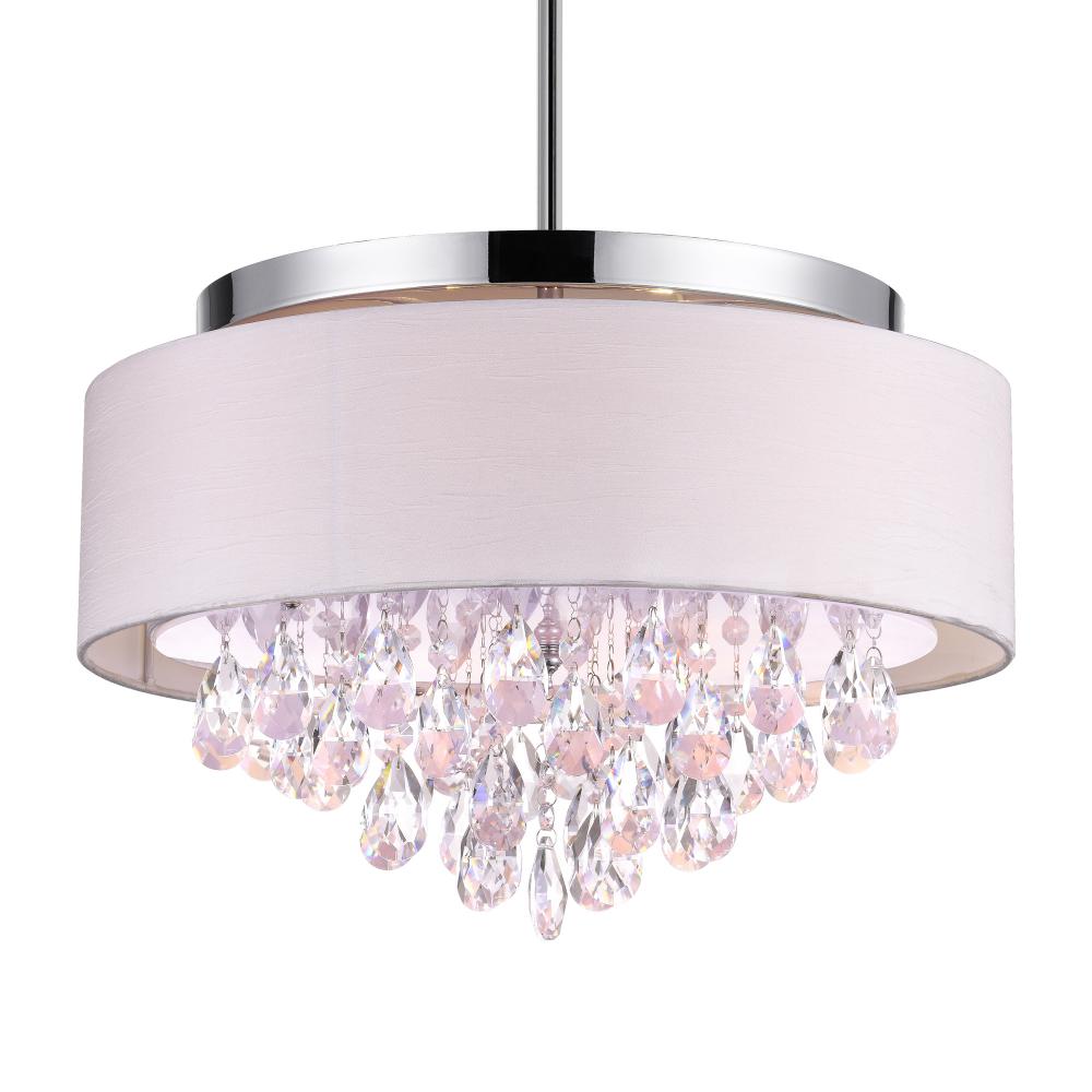 Dash 4 Light Drum Shade Flush Mount With Chrome Finish