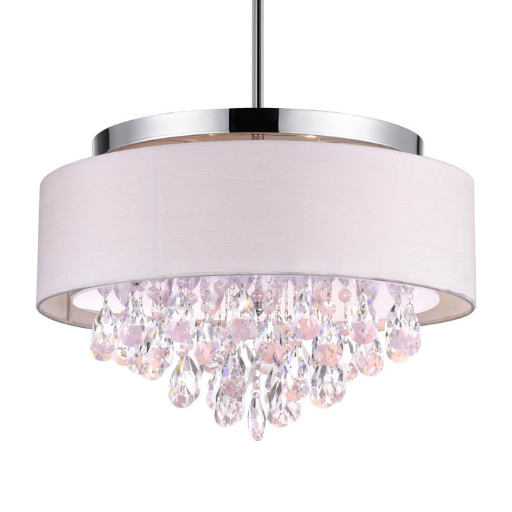 Dash 4 Light Drum Shade Flush Mount With Chrome Finish