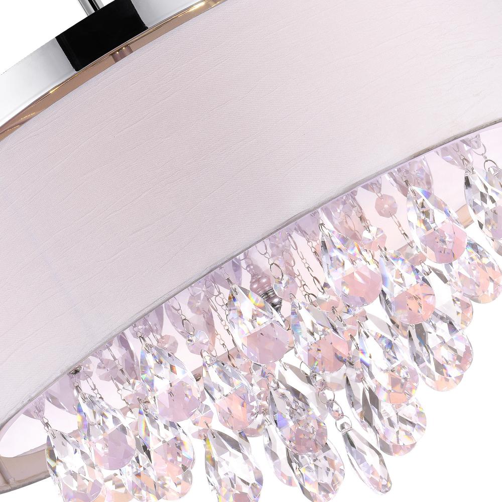 Dash 4 Light Drum Shade Flush Mount With Chrome Finish
