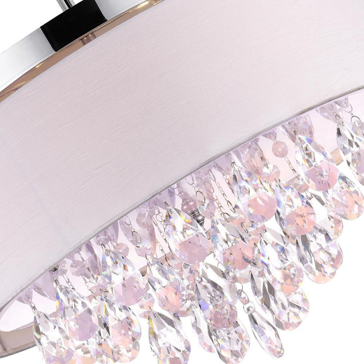 Dash 4 Light Drum Shade Flush Mount With Chrome Finish