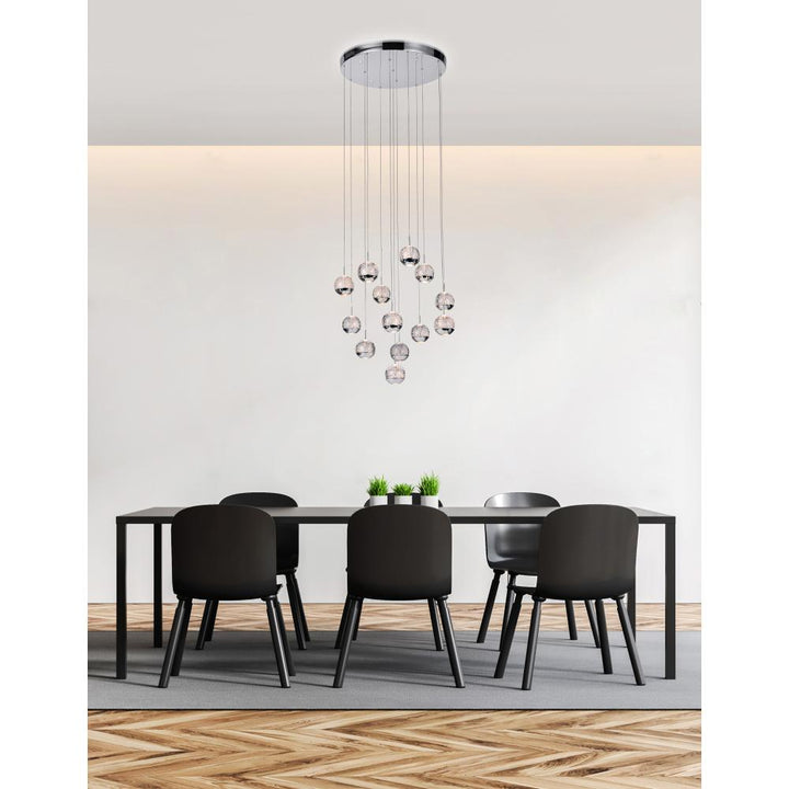 Perrier 13 Light Multi Light Pendant With Chrome Finish